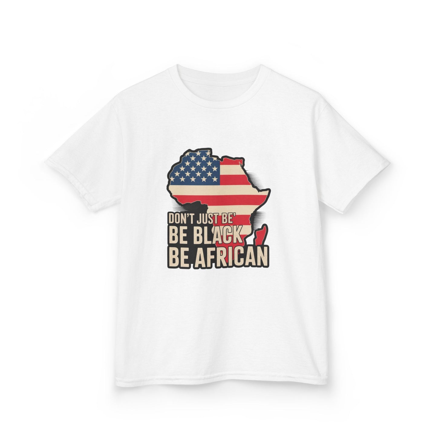 African Heritage Kids Tee, Black Pride Shirt, USA Flag T-Shirt, Kids Cultural Tee, Unique Gift for Children, Celebrates African Roots