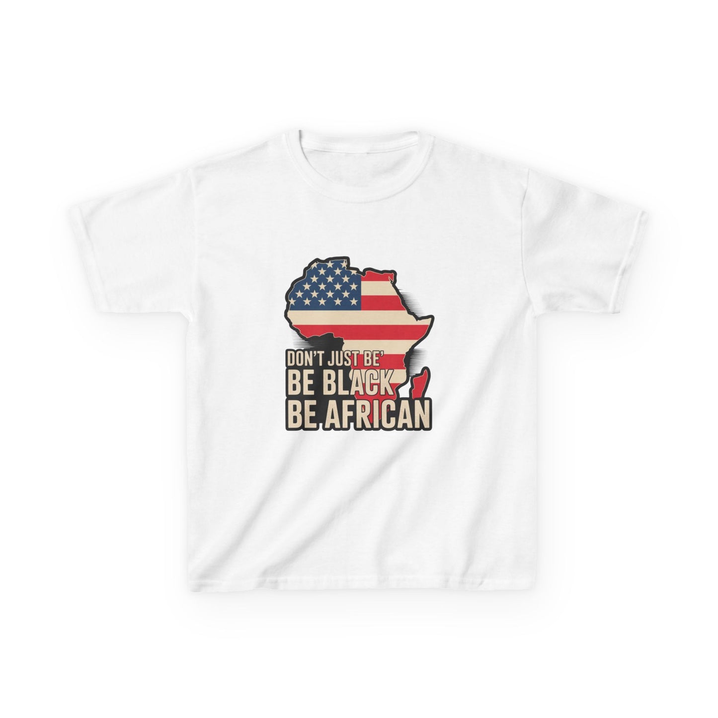 African Heritage Kids Tee, Black Pride Shirt, USA Flag T-Shirt, Kids Cultural Tee, Unique Gift for Children, Celebrates African Roots