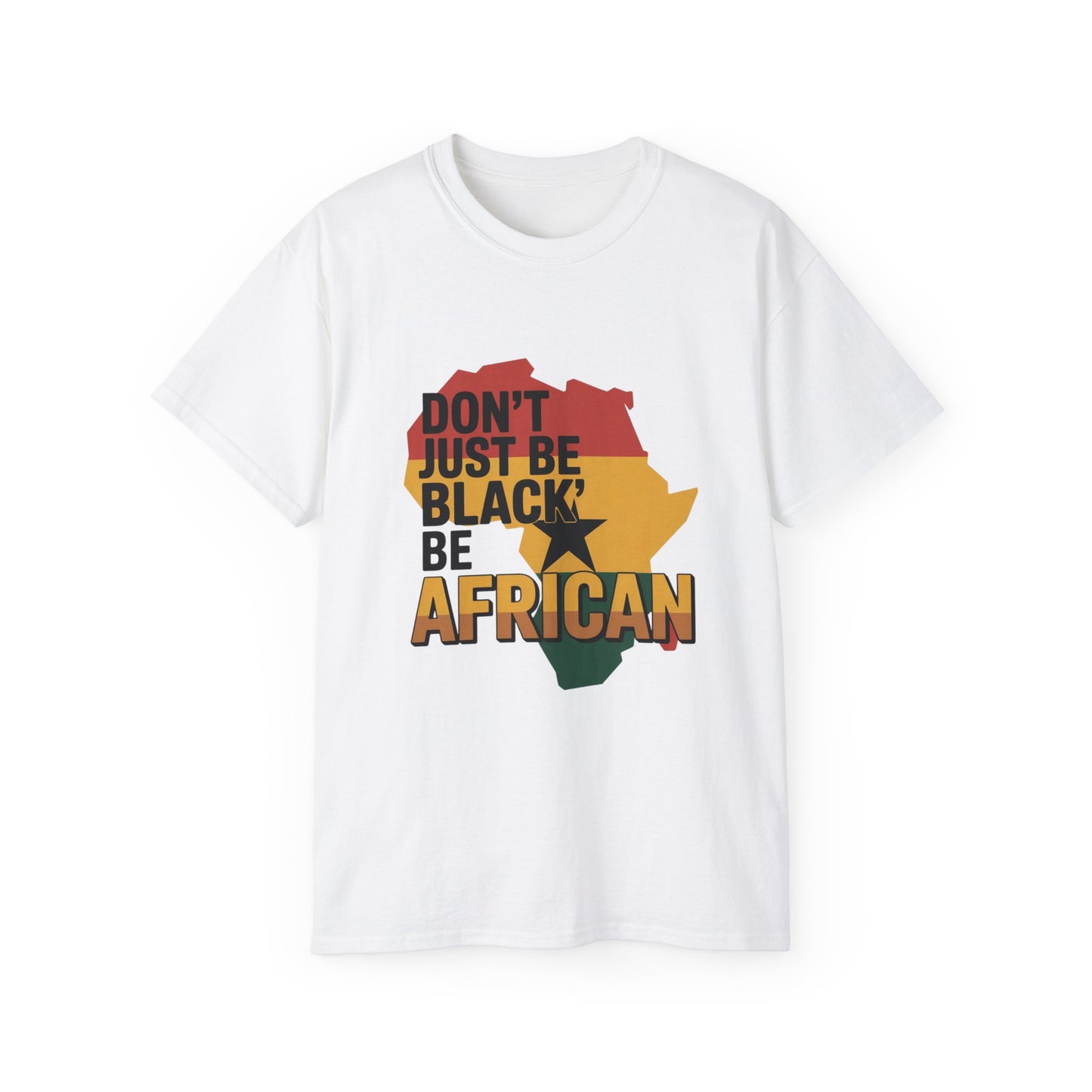 Proud African Identity Tee, Unisex Graphic Tee, African Heritage Shirt, Cultural Awareness Apparel, Unique Gift for Activism,