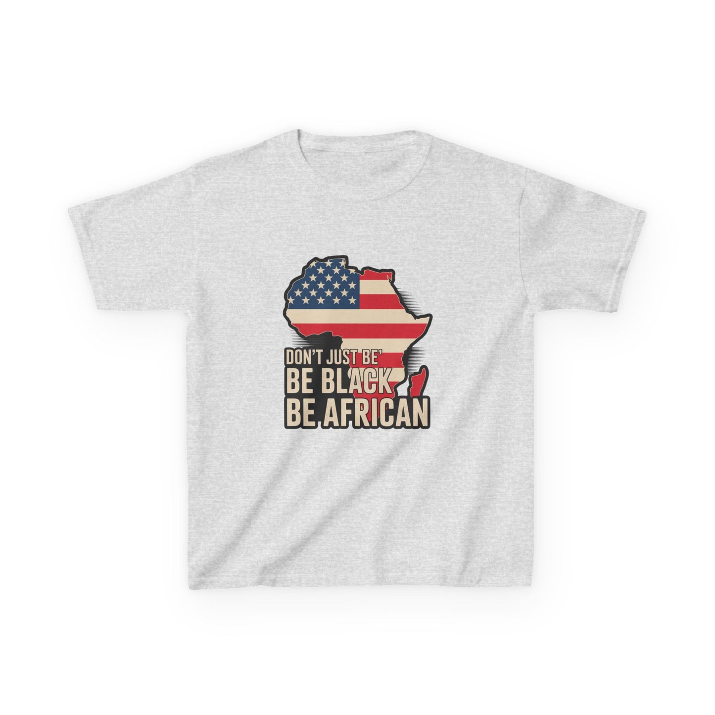 African Heritage Kids Tee, Black Pride Shirt, USA Flag T-Shirt, Kids Cultural Tee, Unique Gift for Children, Celebrates African Roots